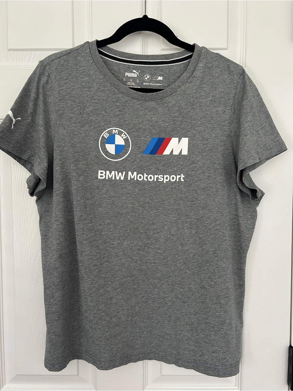 Puma BMW M Motorsport Gray Graphic T-Shirt Women's XL Racing F1 Apparel Gearhead